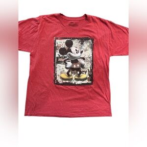 Disney Red Mickey Mouse Vintage Graphic Tee